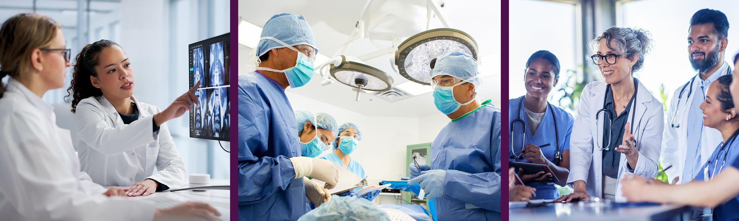 Collage of different medical professionals.