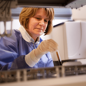 Image of provider handling samples.