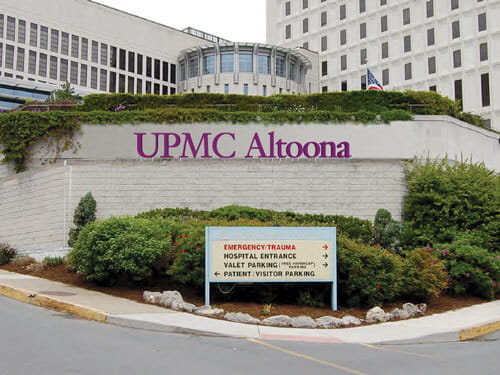 UPMC Altoona directions sign