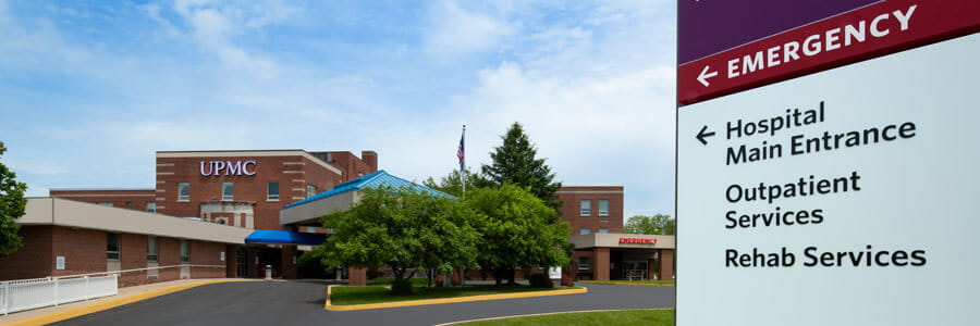 UPMC Bedford directions sign