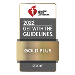 UPMC is awarded with the 2021 Get the with Guidelines Gold Plus Award from the American Heart Association for stroke care.