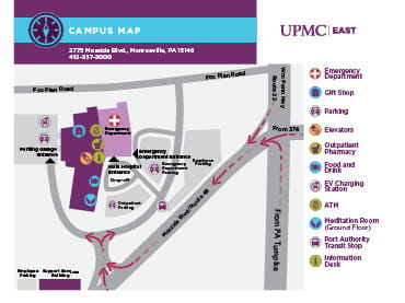 UPMC East Campus Map