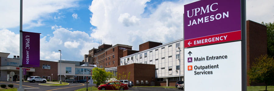 UPMC Jameson exterior signage