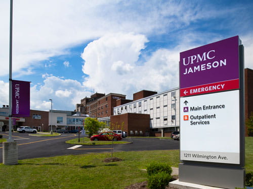 UPMC Jameson exterior signage