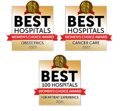 Women's Choice Awards Badge?: Magee-Womens was awarded three Women's Choice Awards as top 3% in obstetrics, top 4% in cancer care, and a best hospital in patient experience