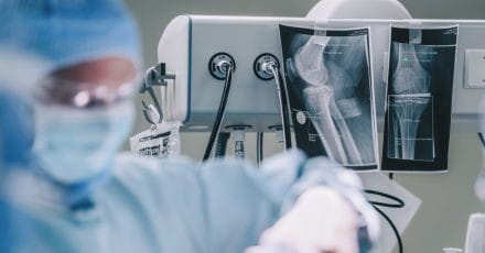 Orthopaedic surgeon in operating room