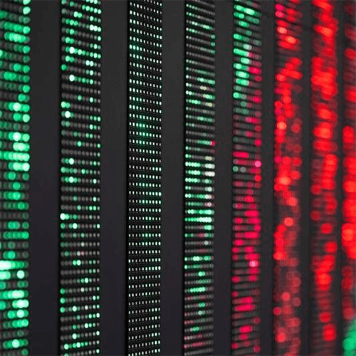 Closeup view of the LED panels used to create the art installation.