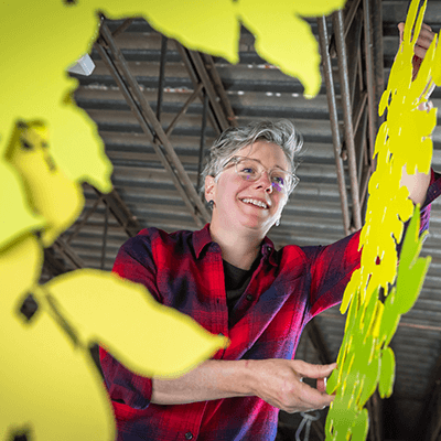 She refined each composition before delivering the artwork to the hospital. Photo by Elan Mizrahi.