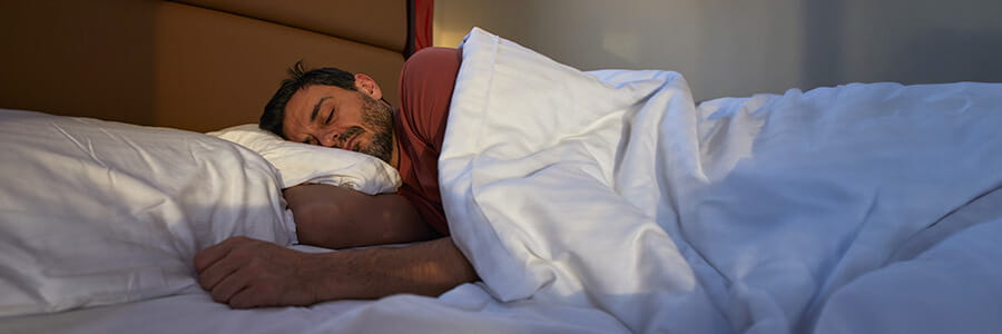 Image of a man sleeping.