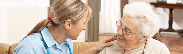 Image of provider talking to patient.