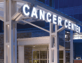 Cancer Center sign at night