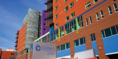 Exterior view of UPMC Children's Hospital of Pittsburgh.