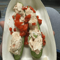Buffalo Ranch Chicken Salad Stuffed Cucumber Boats | UPMC and Giant Team Up