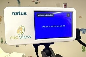 This password-protected webcam system called NicView®, distributed by Natus Medical Incorporated, gives families a virtual connection to their newborns.