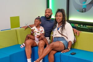 Shaneice Felder, Eddie Hill and Zara Hill were happy to be part of the reunion.