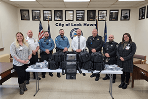 From left: Nicole Picerno, UPMC; Jason Kling, Susquehanna Regional EMS; Andrew Fisher, Lock Haven Police; Brad Coder, Lock Haven Police; Mattew Rickard, Lock Haven Police; Kerry Stover, Clinton County Sheriff’s Office; Brian Walizer, Clinton County Sheriff’s Office; Kristen Lorson, Susquehanna Health Foundation.