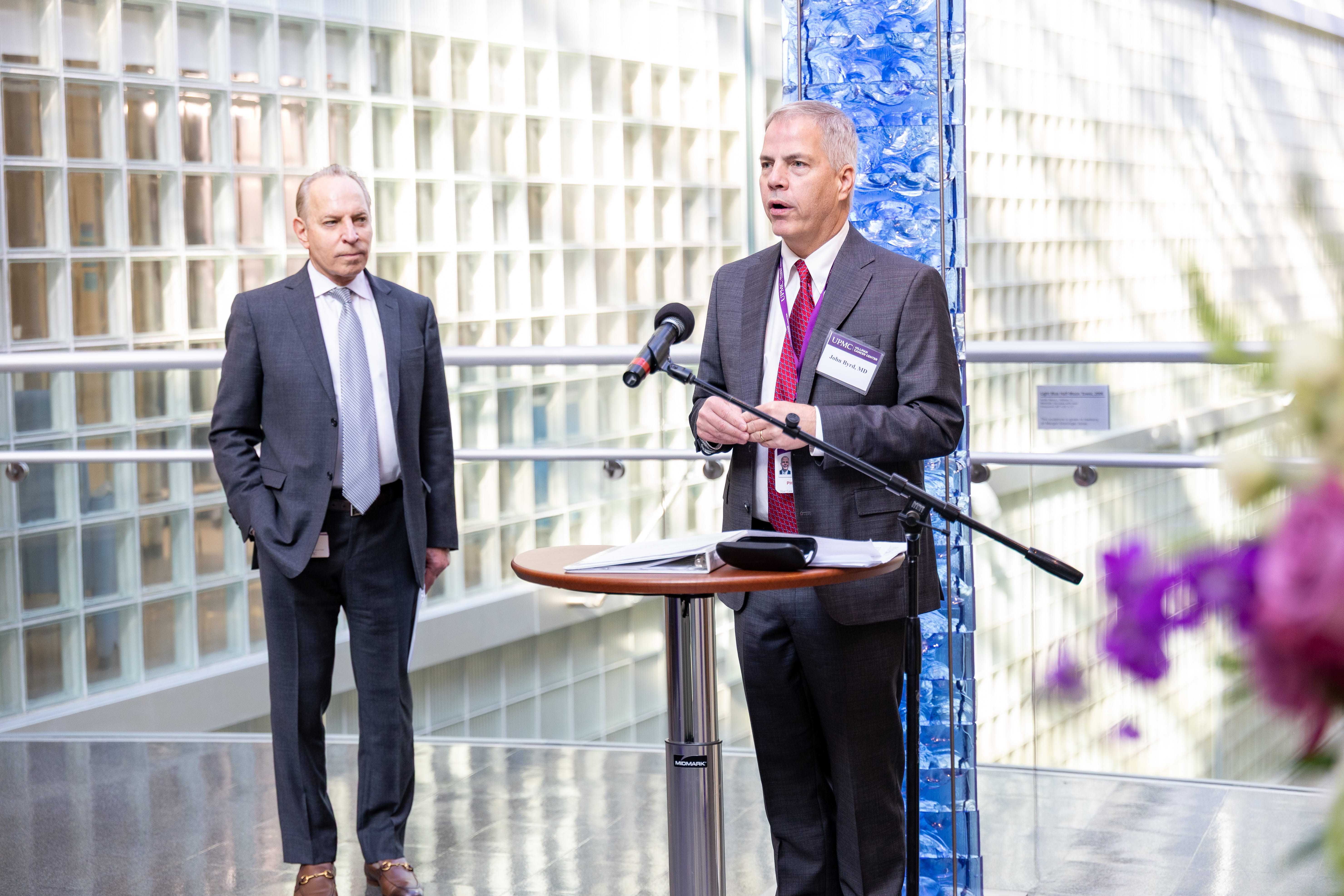 Dr Stanley Marks with Dr John Byrd director UPMC Hillman Cancer Center