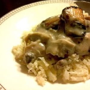 Chicken and Mushrooms Over Faux Rice