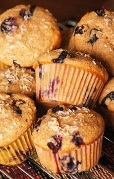 Low-Fat Whole Wheat Blueberry Muffins