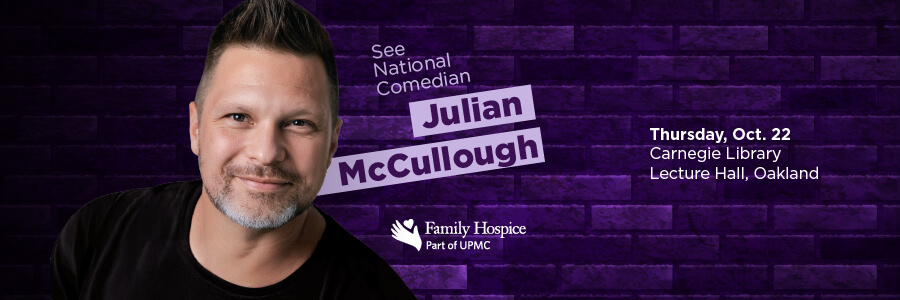 See Comedian Julian McCullough on Thursday, Oct. 22 at the Carnegie Library Lecture Hall in Oakland.  Doors open at 6 p.m.  Show starts at 7 p.m.   Tickets are $50 Orchestra; $35 Balcony. 