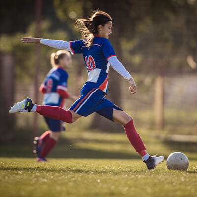 Hip Preservation Program image card -- soccer player.