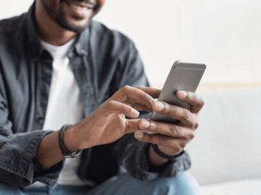 Man on his cell phone.