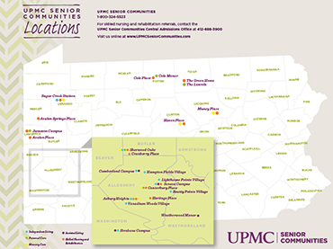 View the UPMC Senior Communities Location Guide