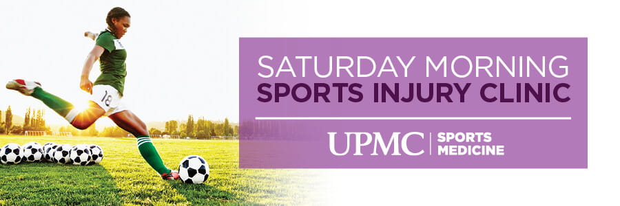 Saturday Morning Sports Injury Clinic Banner. 