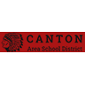 A red rectangle with black text which reads "Canton Area School District".