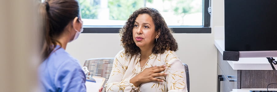 Doctor talking to patient