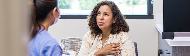 Doctor talking to patient