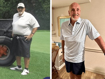 Before and after picture of Frank Lucente.