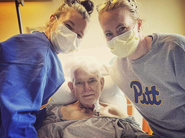 Brian and his daughters April (right) and Sarah (left)