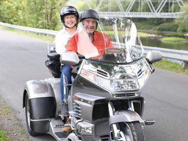 William Sarge and wife on motorcycle | UPMC