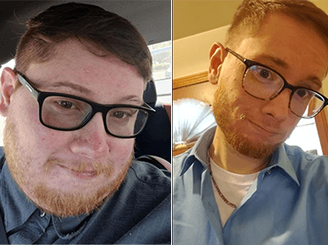 Before and after picture of Matt.