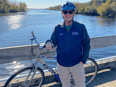 After losing 80 pounds, Chris began to notice an inability to control the movement of his legs at night, leading to his diagnosis of restless legs syndrome (RLS). While seeking help from a local neurologist and sleep center, Chris learned that UPMC was a super center for the treatment of RLS. With the care he received at UPMC, Chris’s condition has improved greatly, allowing him to return to his passion of volunteering and spending time with his family and friends.