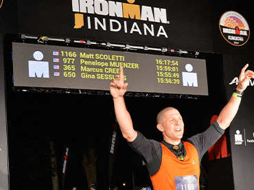 Image of Matt celebrating at competition.