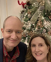 Alan and his living-liver donor, his wife, Amanda.