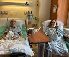 Alan and his living-liver donor, his wife, Amanda.